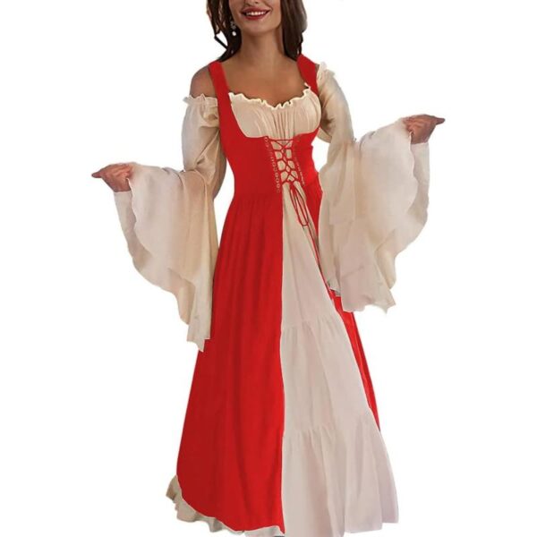 Abaowedding Womens's Medieval Renaissance Costume Cosplay Over Dress(Red) - Abaowedding  Dress Sale